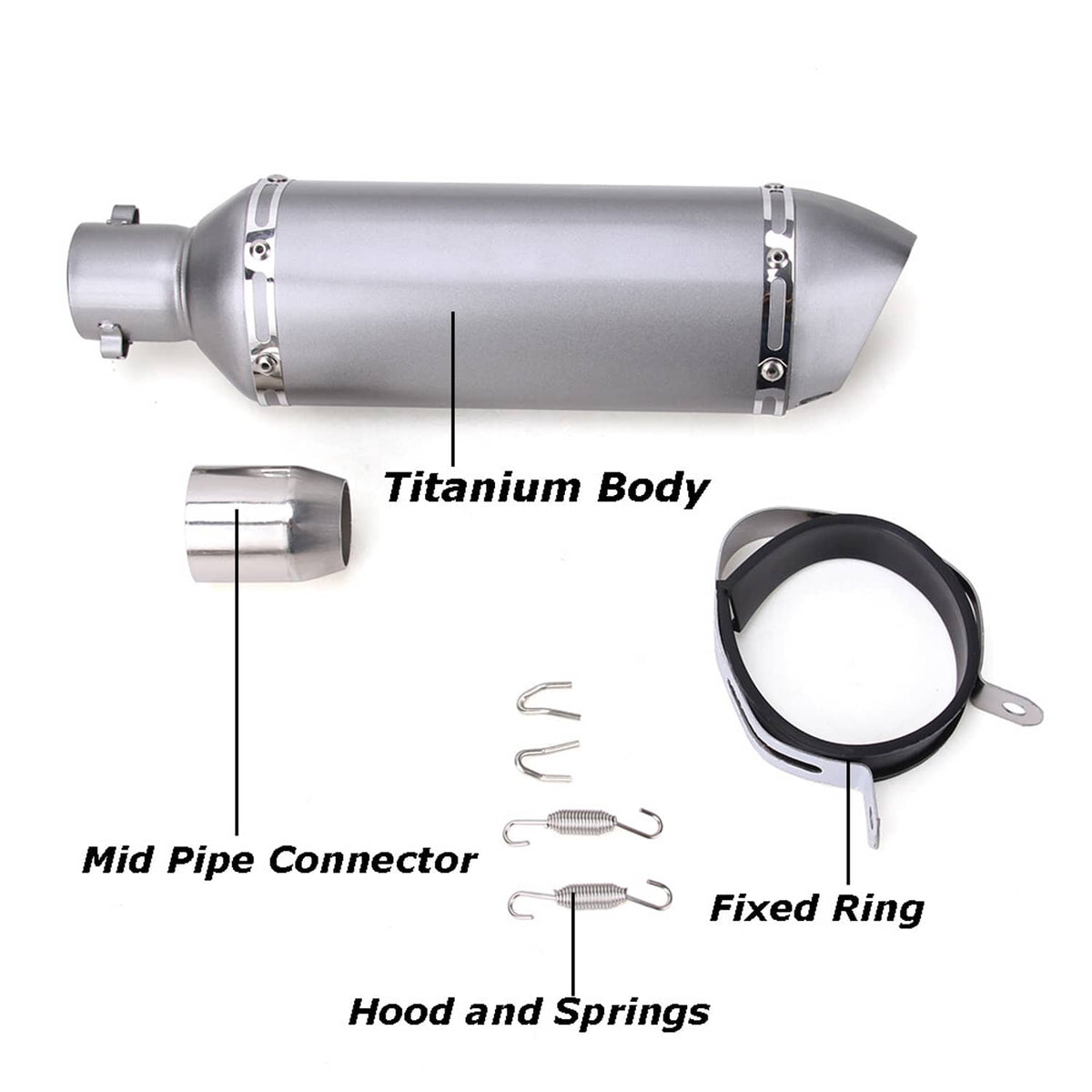 Solidspare Motorcycle Exhaust Muffler Pipe Removable DB Killer Slip on 38-51mm Universal