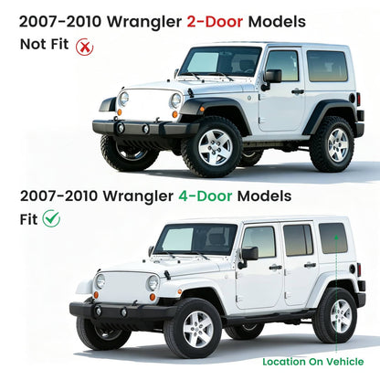 Solid Spare Fit Jeep Wrangler 2007-2010 Rear Left Driver Door Window Glass Dark Replacement