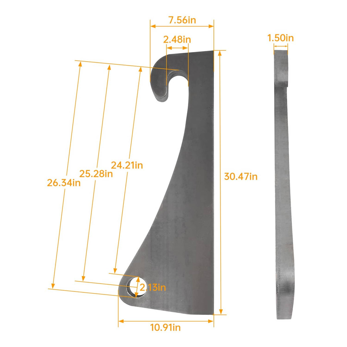 Solidspare Blank Quick Attach Bracket Quick Tach For Volvo Loader Mounts W/Ears Thick