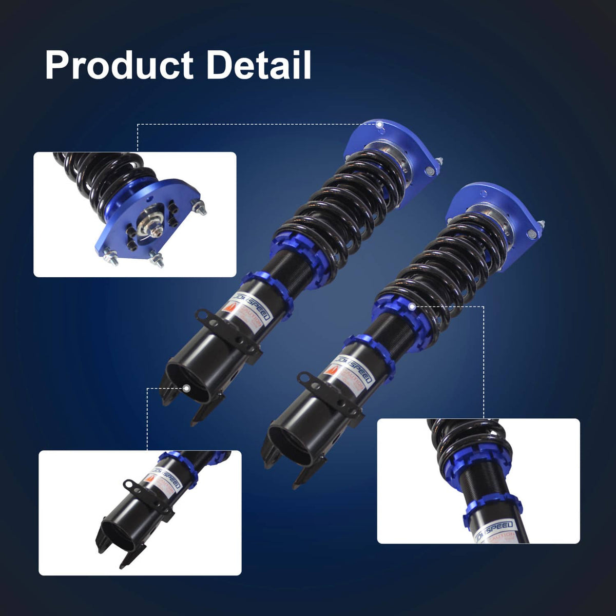 Solidspare Coilovers Strut Kits for 03-2005 Dodge Neon SRT-4 2.4L Shocks Spring Adj Height