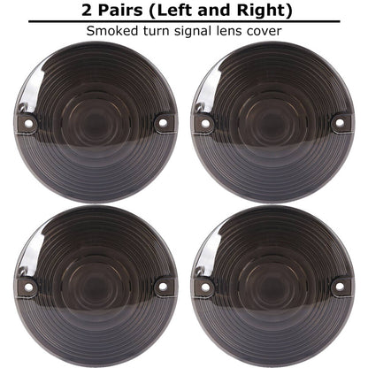 Solidspare 4x Smoked Turn Signal Light Lens Cover For Harley Electra Glide FLHTC 1986-2005