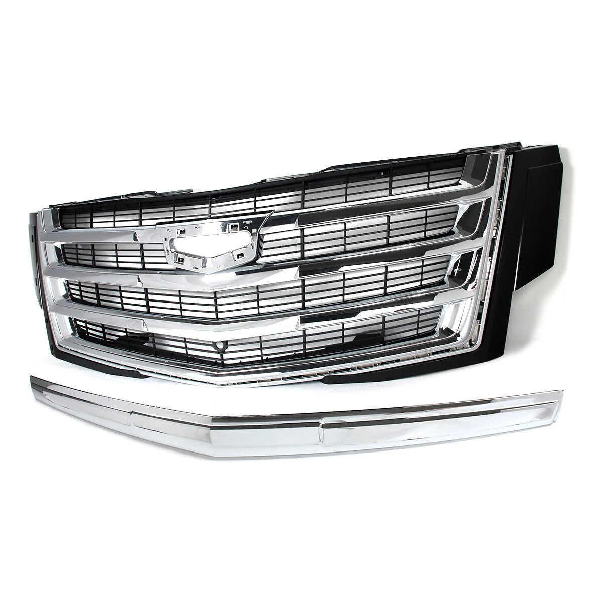 For Cadillac Escalade 2015-2020 Hood Molding Trim+Front Grille w/Sensor Hole