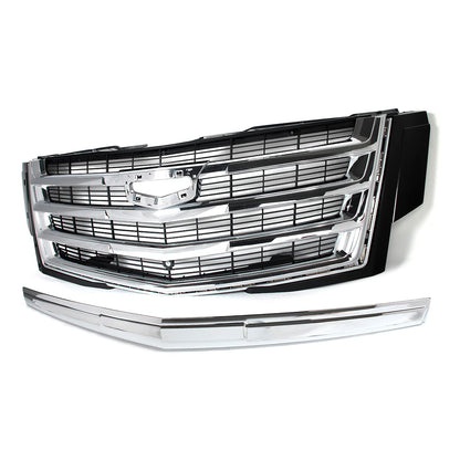 For Cadillac Escalade 2015-2020 Hood Molding Trim+Front Grille w/Sensor Hole