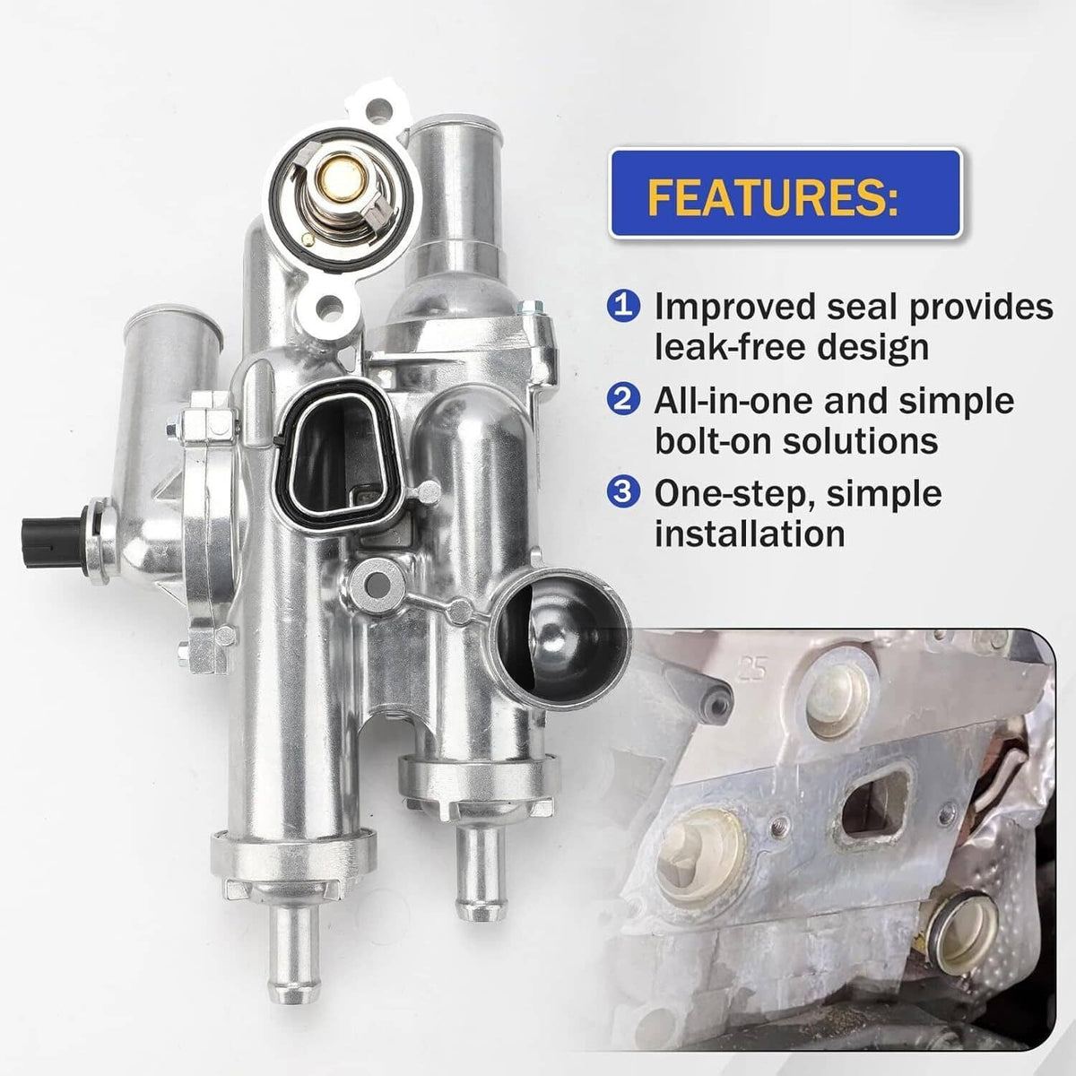 Solidspare Thermostat Housing Assembly for 2009-2020 Dodge Journey 2008-2014 Avenger 2.4L