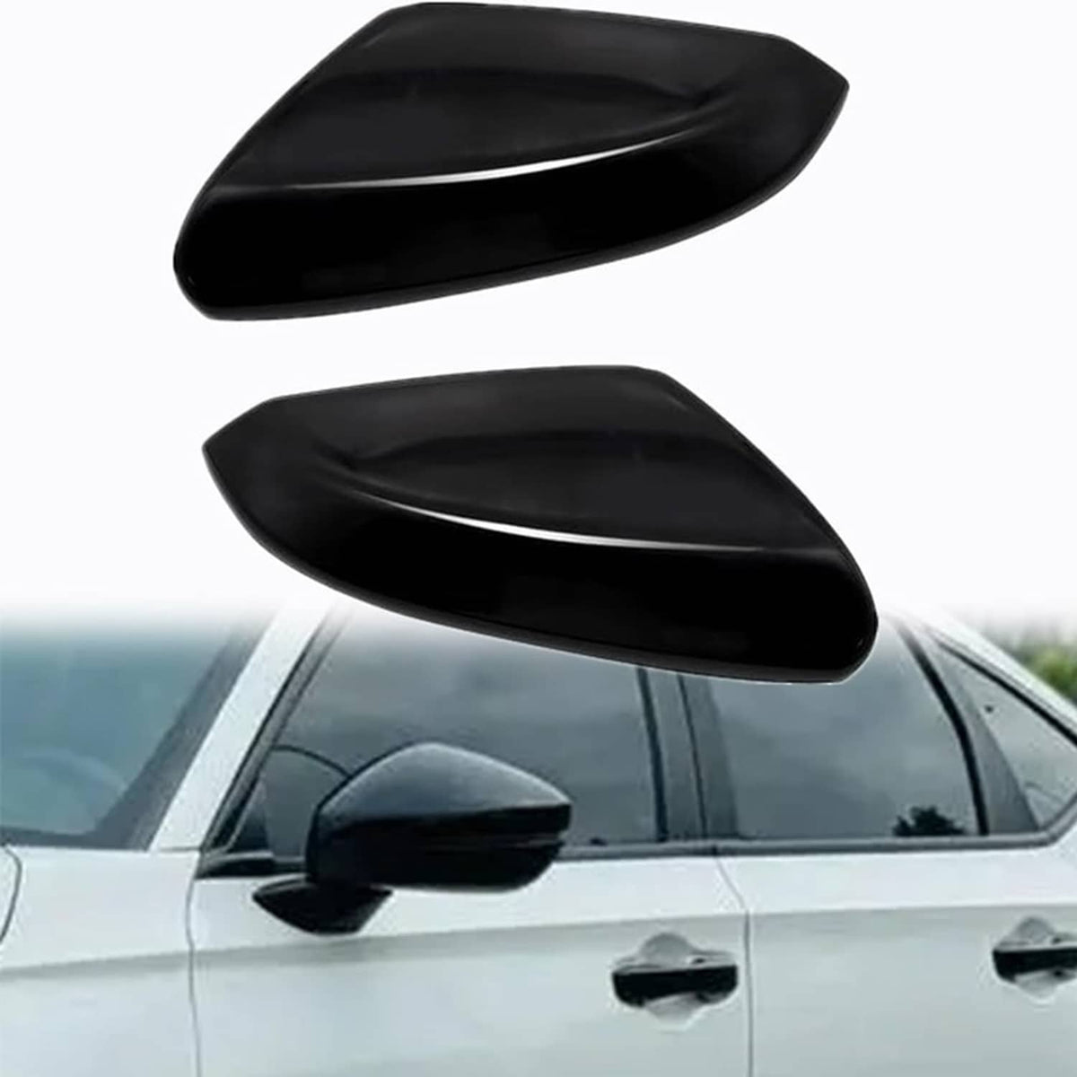 Solidspare Pair For Honda Civic 2016-2021 Mirror Covers Caps Gloss Replacement 76201TBAA11