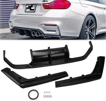 Solidspare Carbon Fiber Color Rear Bumper Diffuser Lip For 2015-2020 BMW F80 M3 F82 F83 M4