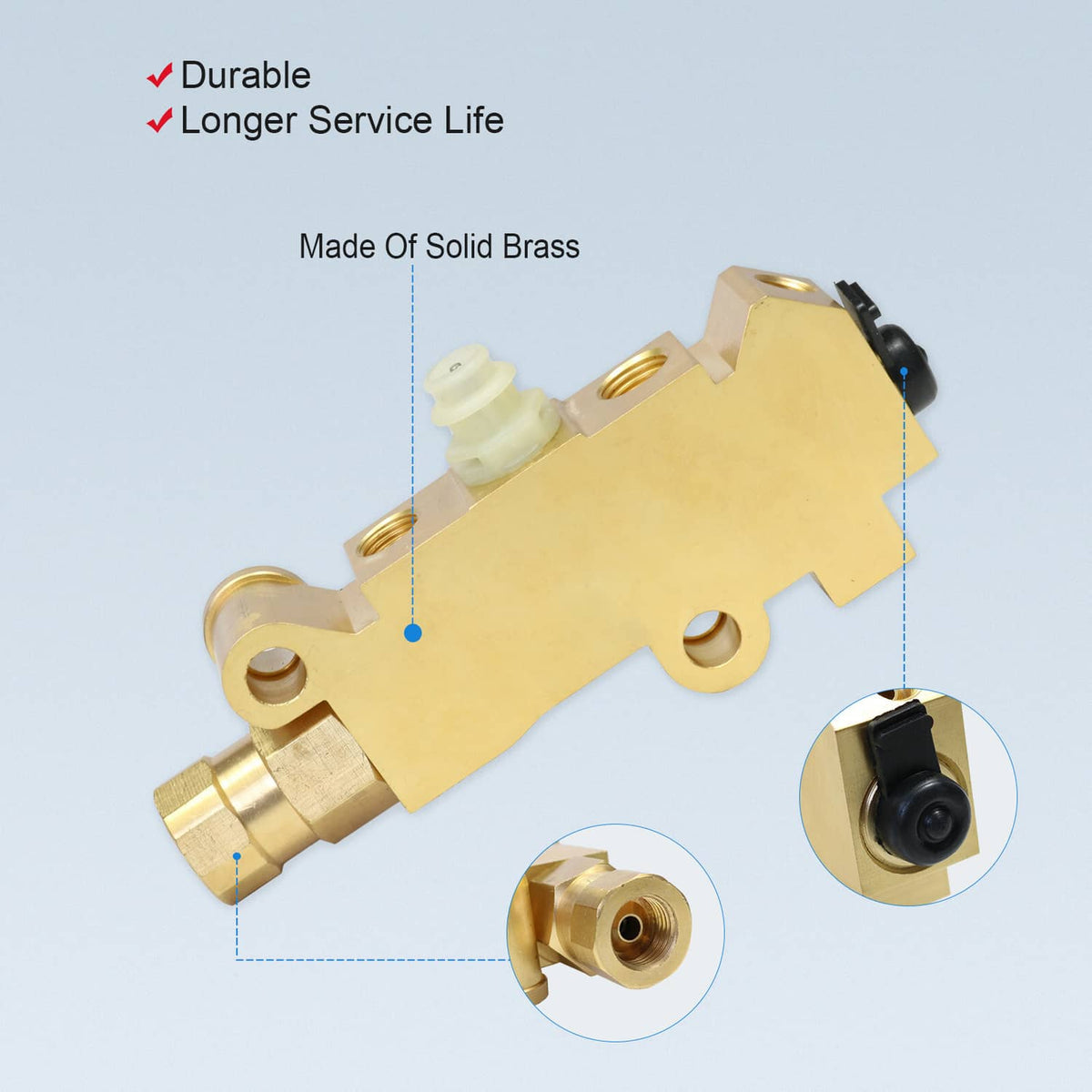 Solidspare Brass Truck Disc/Drum Brake Brass Proportioning Valve For Chevrolet C30 C20 C10