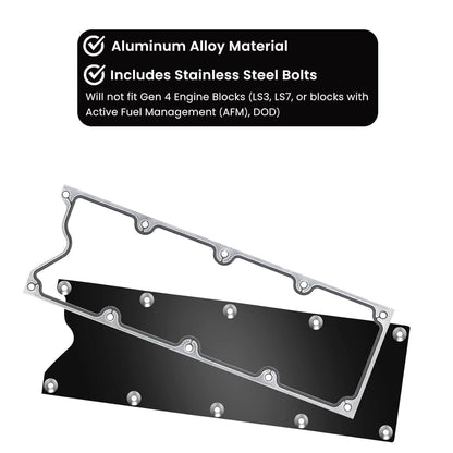 Solidspare Billet Knock Sensor Delete LS6 LSX & GASKET Plate For LS Gen 3 VALLEY PAN Cover