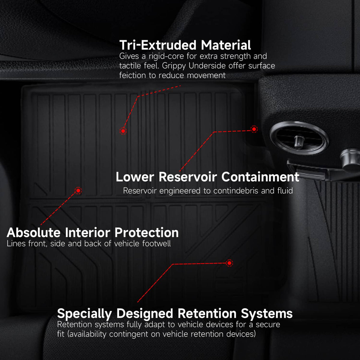Solidspare 3D Floor Mats & Trunk Mat TPE For 2012-17 Chevy Equinox GMC Terrain All Weather