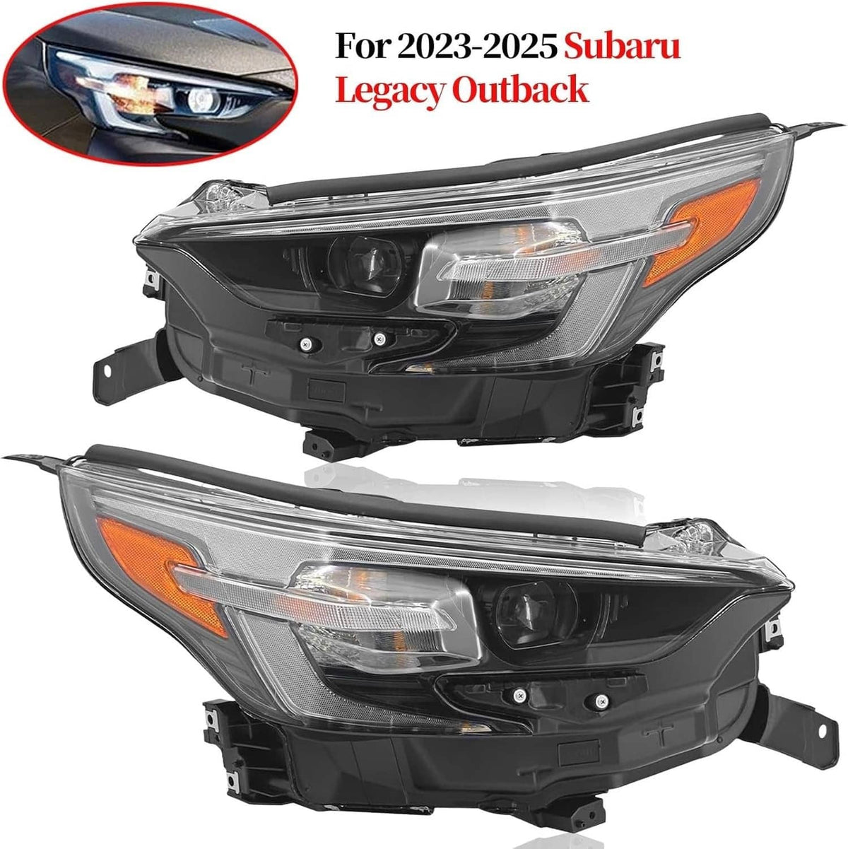 Solidspare Pair For 2023-2025 Subaru Legacy Outback 23-25 LED Headlights W/ AFS Left+Right