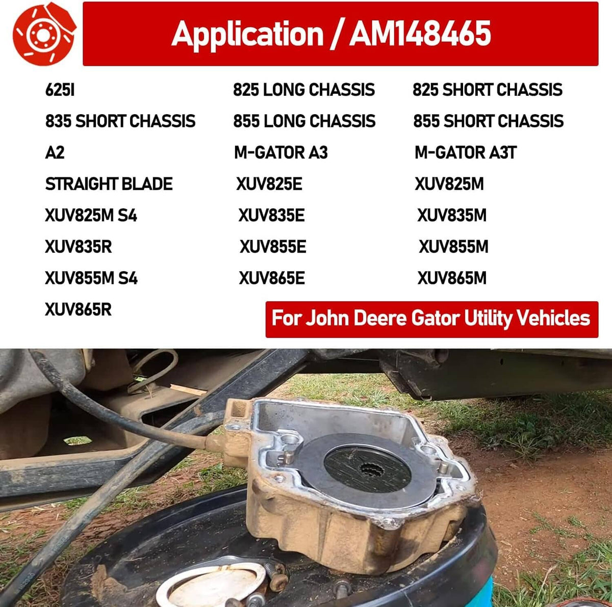 Solid Spare AM148465 Wet Brake Disk Kit for John Deere Gator XUV 625 825 835 855 865 Vehicle
