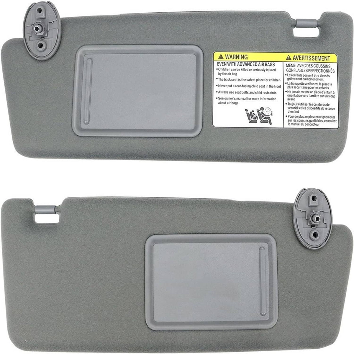 Solidspare 2Pcs Sun Visor LH Driver & RH Passenger Side For 2005-2015 Toyota Tacoma Gray