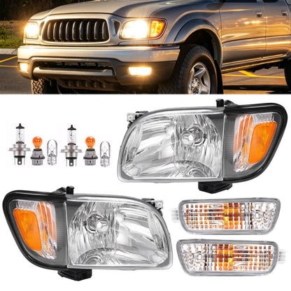 Solid Spare For Toyota Tacoma 2001-2004 Headlights Corner Signal Lights Bumper Lamp w/Bulbs