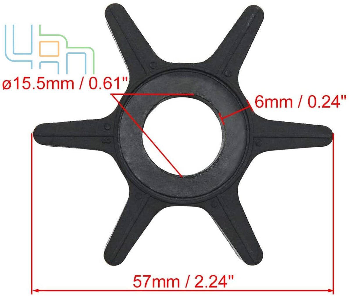Solid Spare Water Pump Impeller 47-F433065-2 For Force 25 35 40 50HP Chrysler 40 50 Outboard