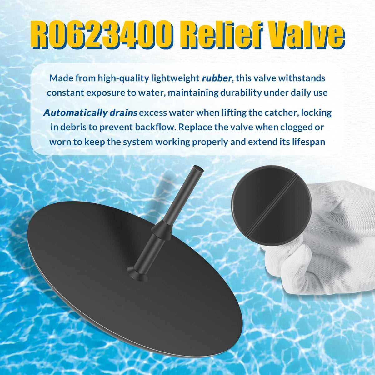 Solidspare R0623300 O-Ring Seal & R0623400 Relief Valve for Zodiac CLC500 Leaf Catcher