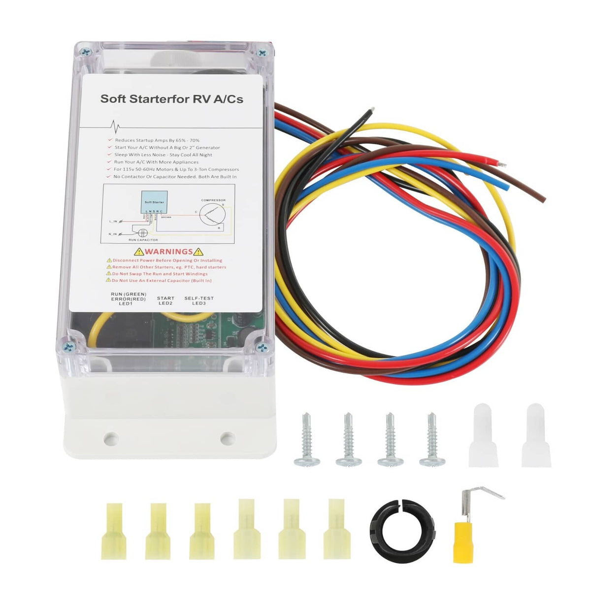 Solidspare A/C Soft Starter Smart Control Kit Enables Easy Start an A/C & Appliances on RV