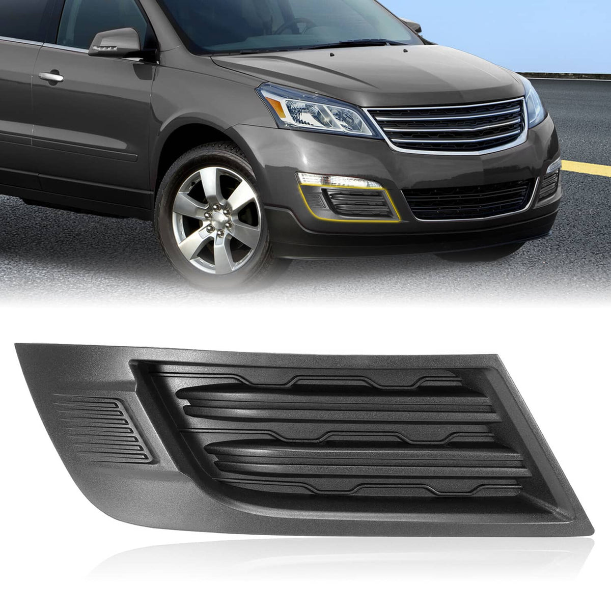Solid Spare Passenger Side Fog Light Lamps Cover Bezel Fits 2013-17 Chevy Traverse #20983807