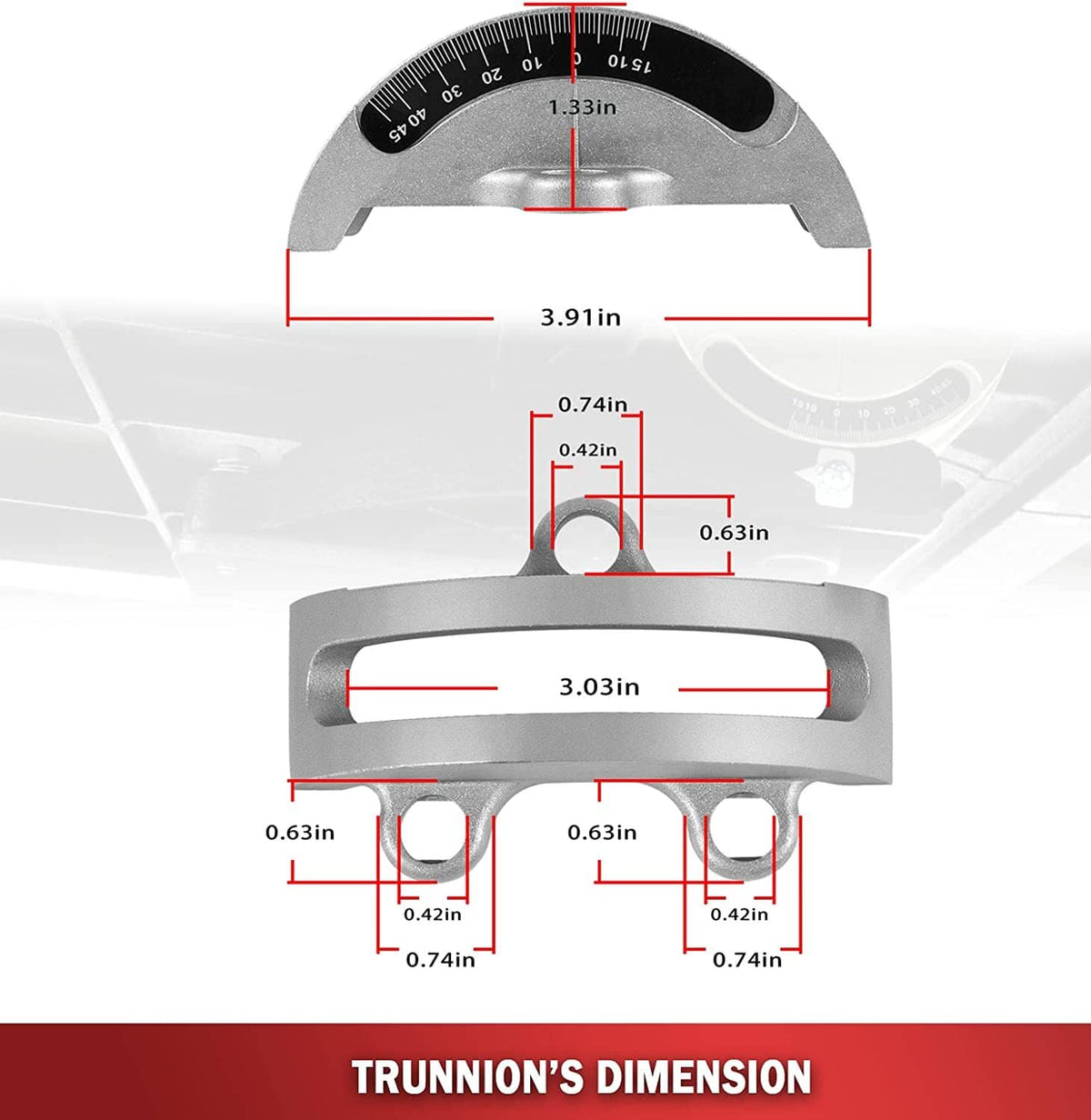 Solid Spare 14" Bandsaw Trunnions Front and Rear Kit 426-02-395-0005,426-02-0-950-0002 -2PCS