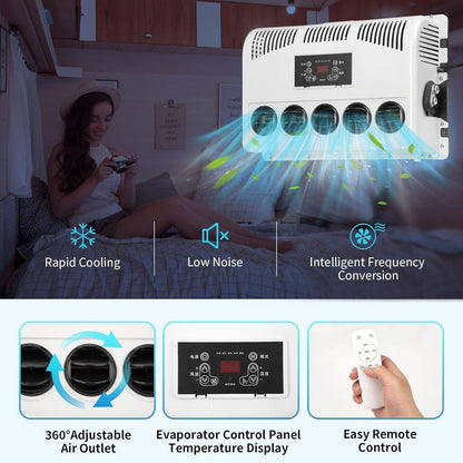 Solidspare 12V 11000 BTU Truck Air Conditioner Split AC For Semi Trucks Bus RV Caravan US