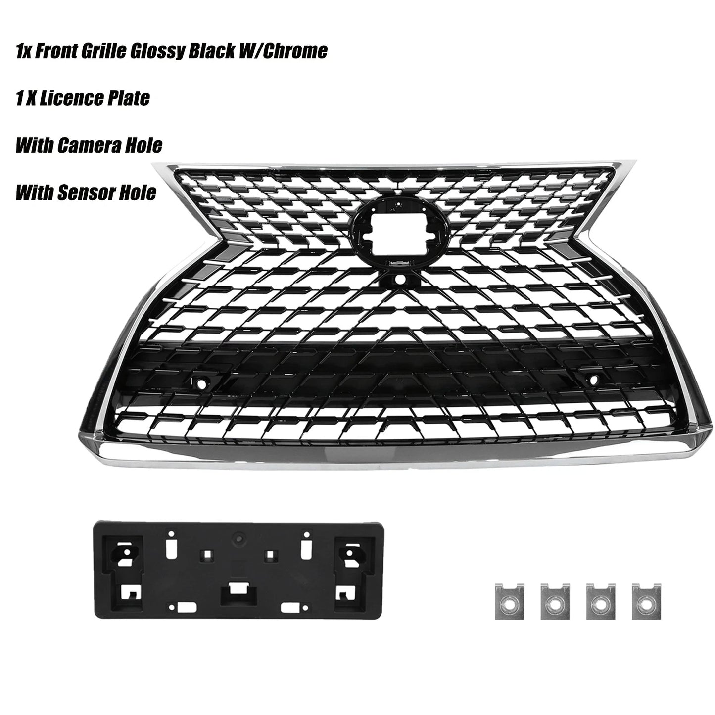For 2020-2022 Lexus RX350 RX350L RX450h RX450hL Front Upper Grille W/Chrome trim
