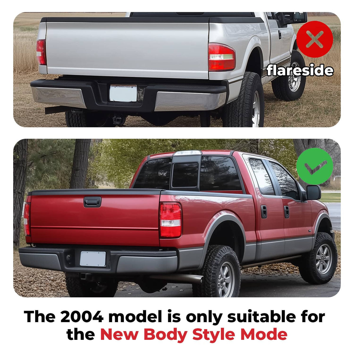Solid Spare New Red Lens Tail Light Set For Ford F-150 2004-2008 Driver and Passenger Side