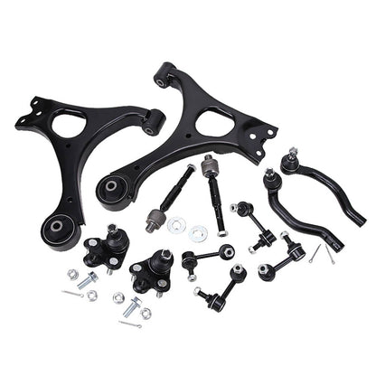 Solidspare Front Lower Control Arms Ball Joint Sway Bars Tie Rods For 2006-11 Honda Civic