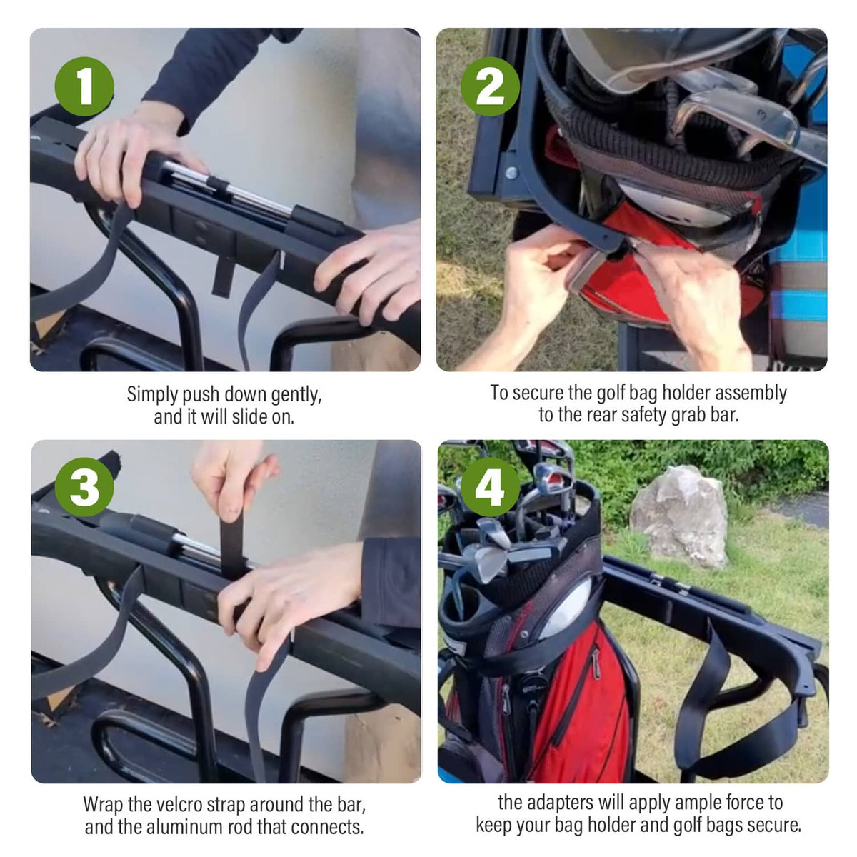Solidspare For Icon EV Golf Cart Rear Grab Bar NEW Textured Rear Seat Grab Bag Holder