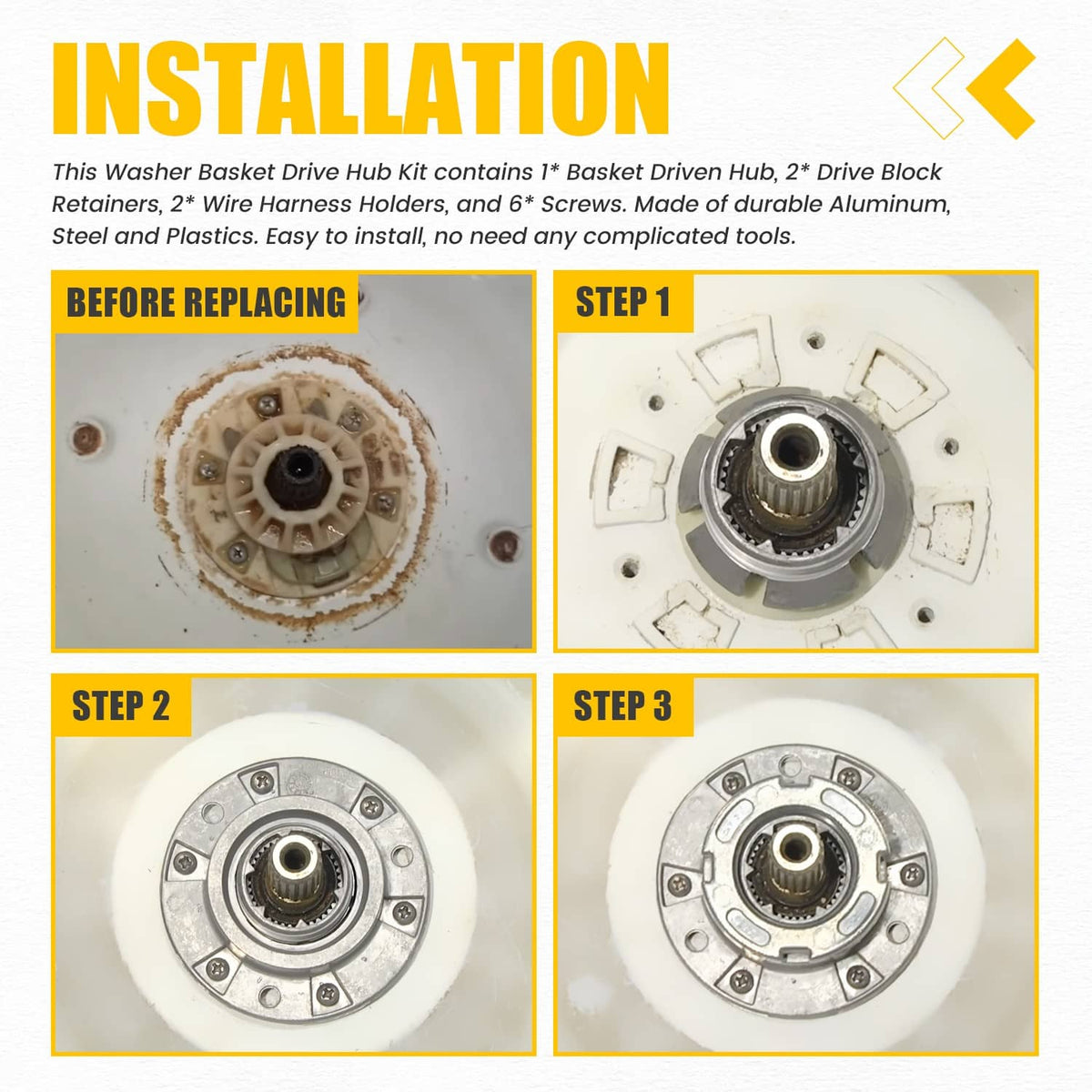 Solidspare W10324651 Washer Basket Drive Hub Kit Replacement fit for Whirlpool Maytag Amana