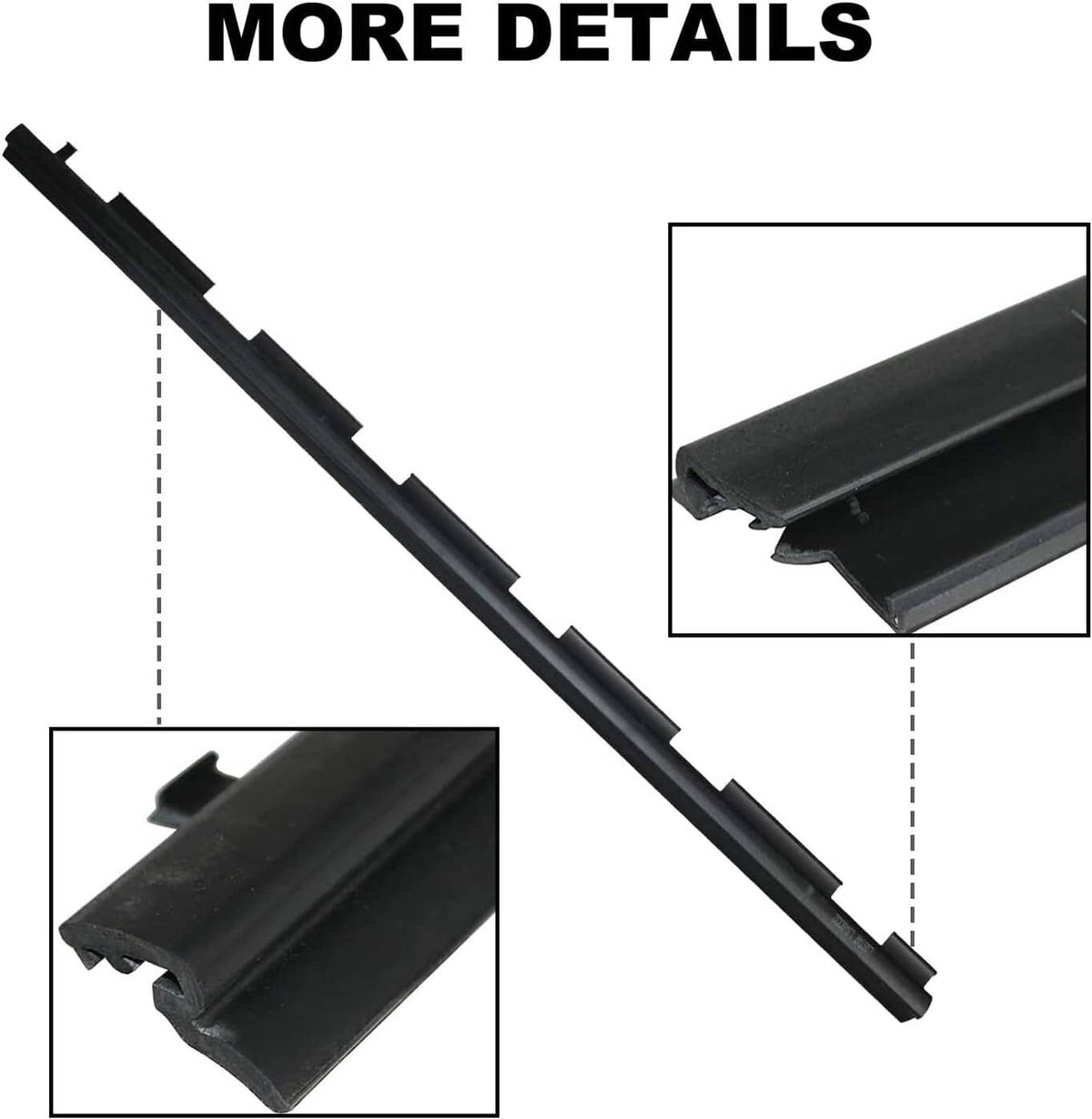 Solidspare 2Psc Outer Front Window Sweep Weatherstrip Seal Set for Chevy GMC Pickup Truck