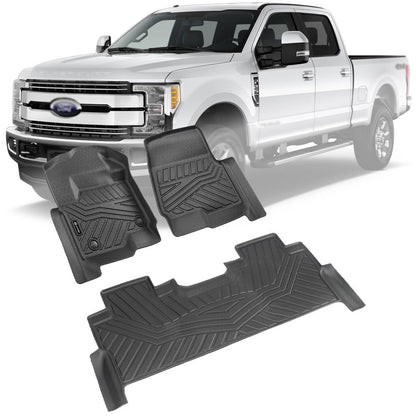 Solidspare TPE Floor Mats For 2017-2026 Ford F250 F350 F450 F550 Super Duty Crew Cab Only