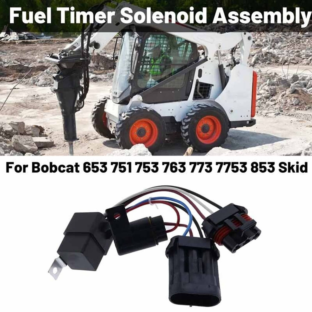 Solid Spare 6669415 Fuel Timer Solenoid Bobcat Skid Steer Loader Excavator Compatible