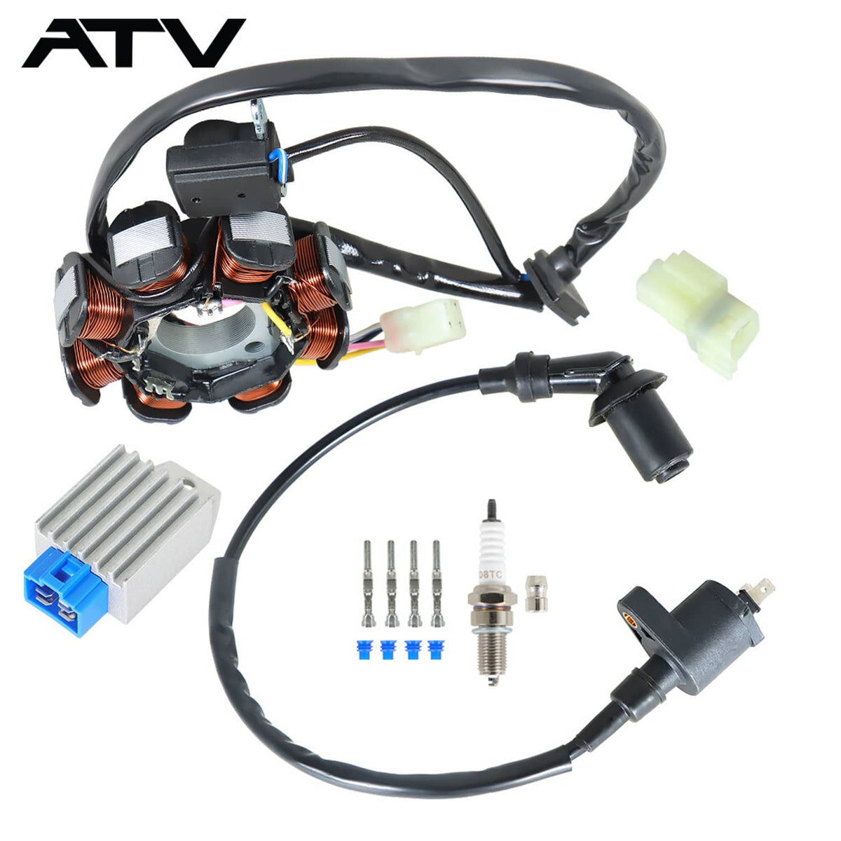 Solidspare Ignition Coil Spark Plug Regulator Stator For Polaris Outlaw 90 Outlaw 50 07-15