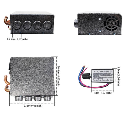 Solidspare Universal 12 VOLT Underdash Heater Heat w/ Speed Switch for Car or Truck 4 port