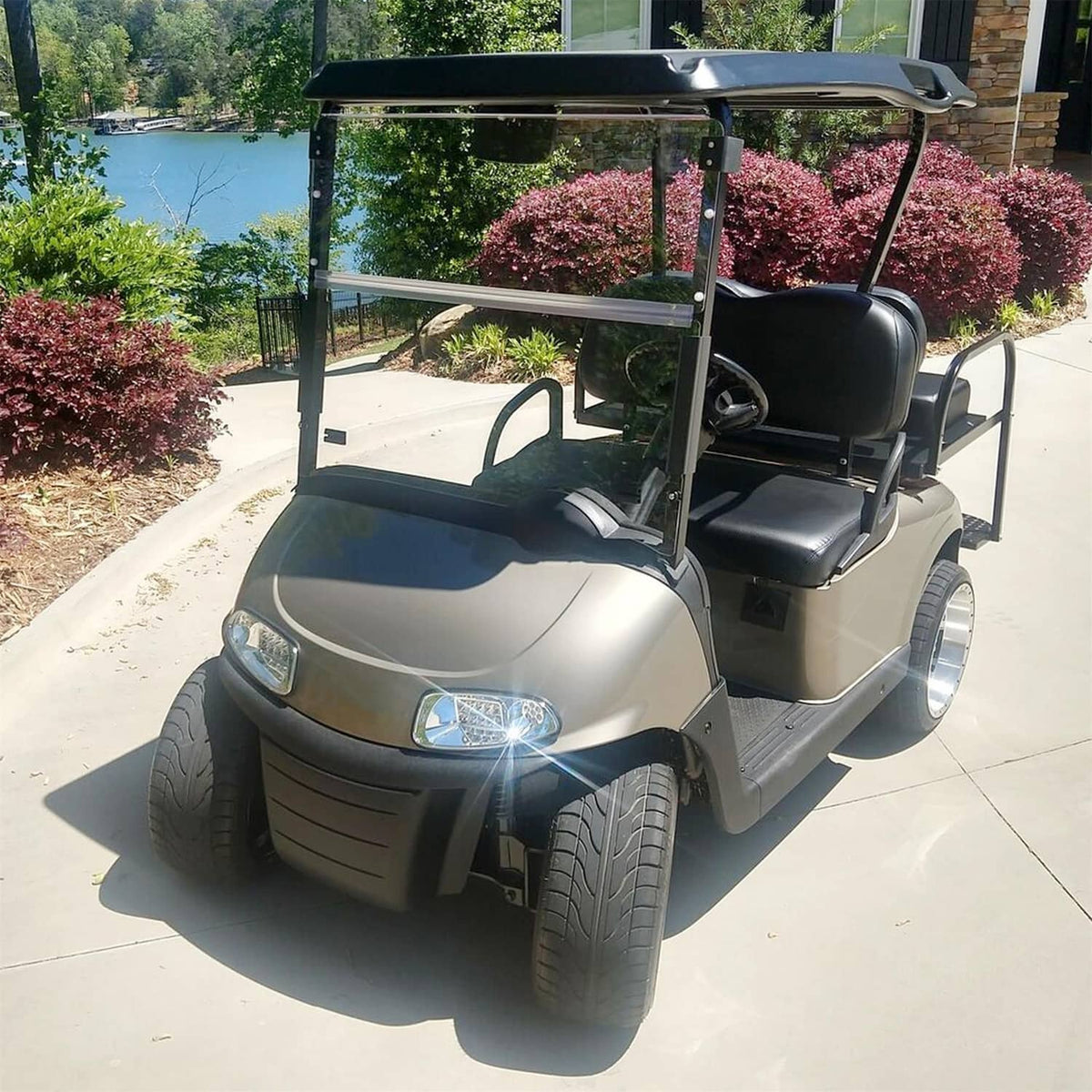 Solidspare Clear Foldable Windshield For Golf Cart Part For EZGO RXV 2008-Now Gas Electric