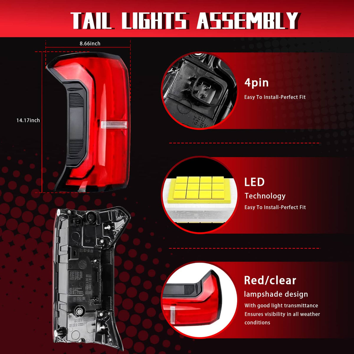 Solidspare LED Tail Light Brake Lamp Left Driver For 2024 2025 Toyota Tacoma 81560AK050