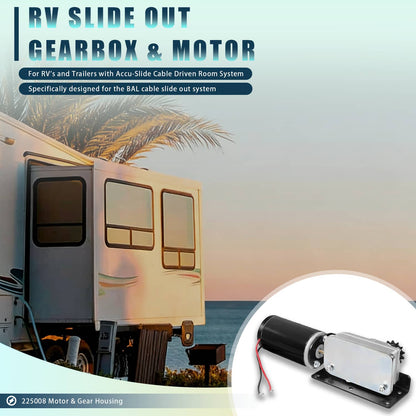 Solidspare RV Slide Out Gear Box and High Output Motor,Replace FOR ‎R25076-1, R25075
