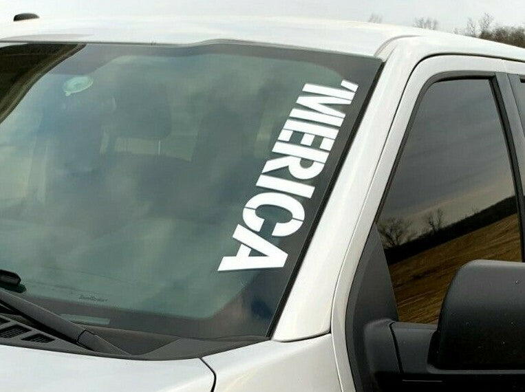 Merica Vertical Windshield Vinyl Decal Sticker 22" x 4" Car Truck 'Merica Murica
