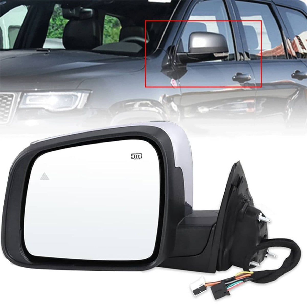 Solidspare Driver Side Mirror w/Manual Folding Blind Spot For 2011-2022 Jeep Grand Cherokee