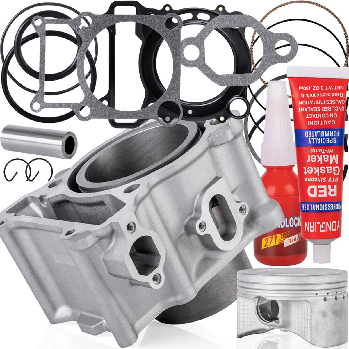 Solidspare 400cc 84.5mm Cylinder Piston Gasket Top End Kit For Yamaha Grizzly 400 07-08 ATV