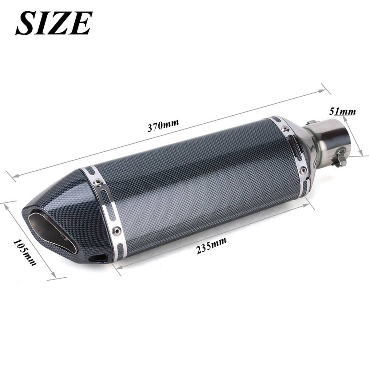 Solidspare 38mm-51mm Motorcycle Universal ATV Exhaust Muffler Tail Pipe &DB Killer Silencer