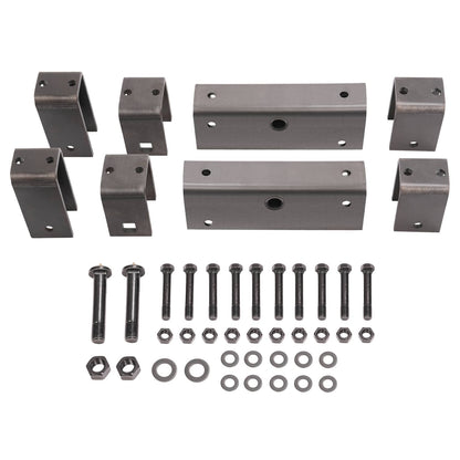 Solidspare 2" Slipper Spring Tandem Axle Hanger Kit w/ 2 Equalizer Bolts For Trailer