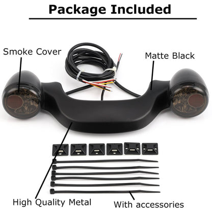 Solidspare Rear Bullet Brake LED Light Bar Turn Signals For Harley Road King Street Glide