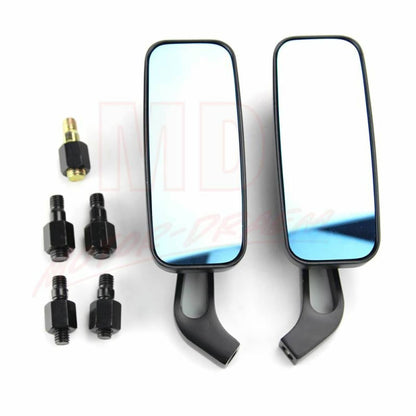 Solidspare Rectangle Black Rear-View Mirrors Fit For Harley Touring Road Glide Road King