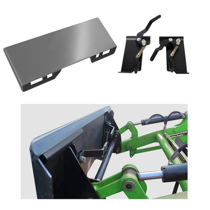 Solidspare Conversion Adapter Latch Box & 1/2" Mount Plate for Skid Steer Quick Tach Attach