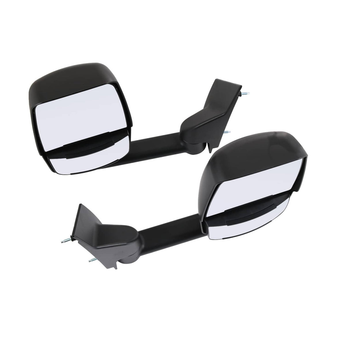 Solidspare LH + RH Pair Manual Tow Mirrors For 2003-2017 Chevy Express Savana Van Smooth