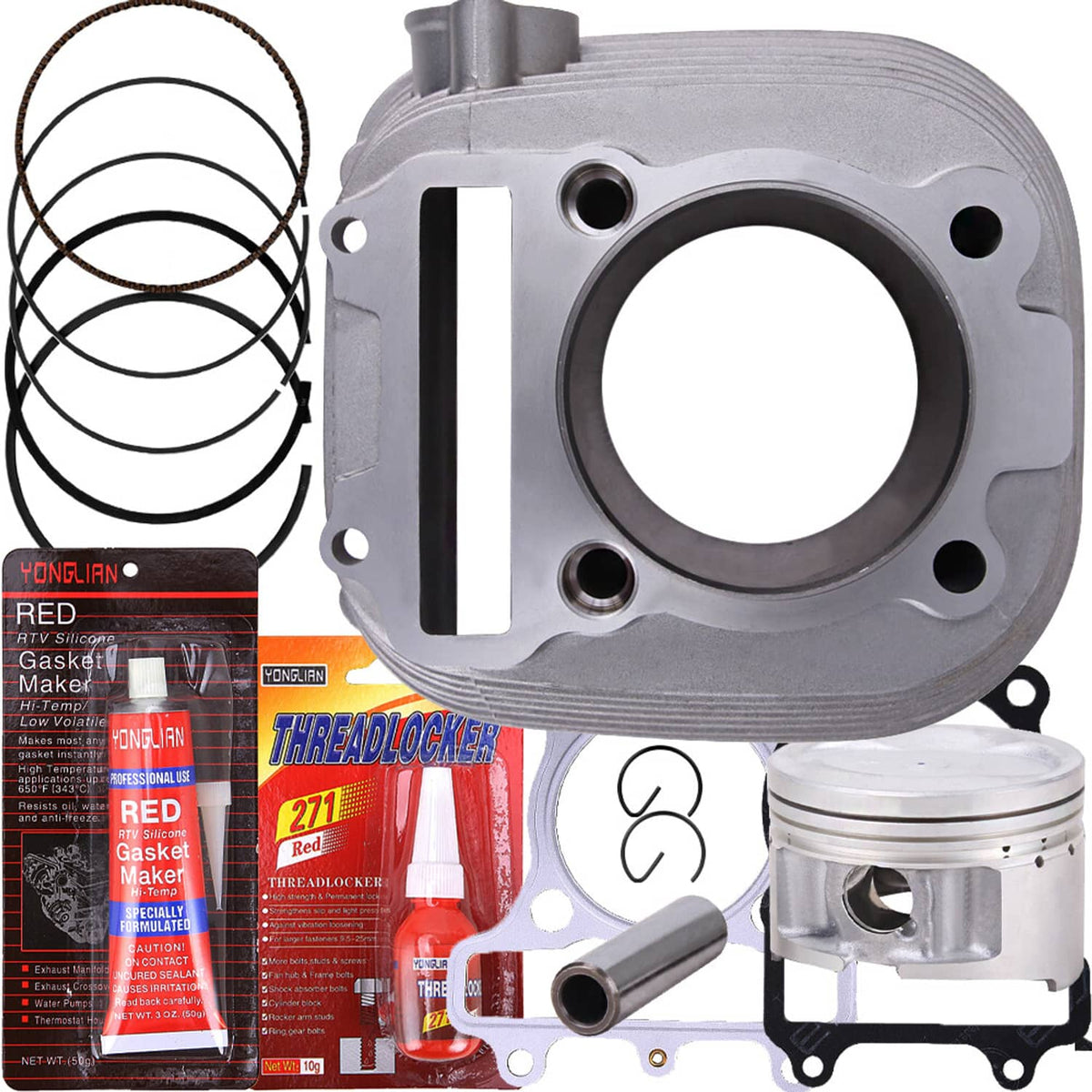 Solidspare For Yamaha Bear Tracker 250 Cylinder Piston Gasket Top End Kit Set 1999-2004 ATV