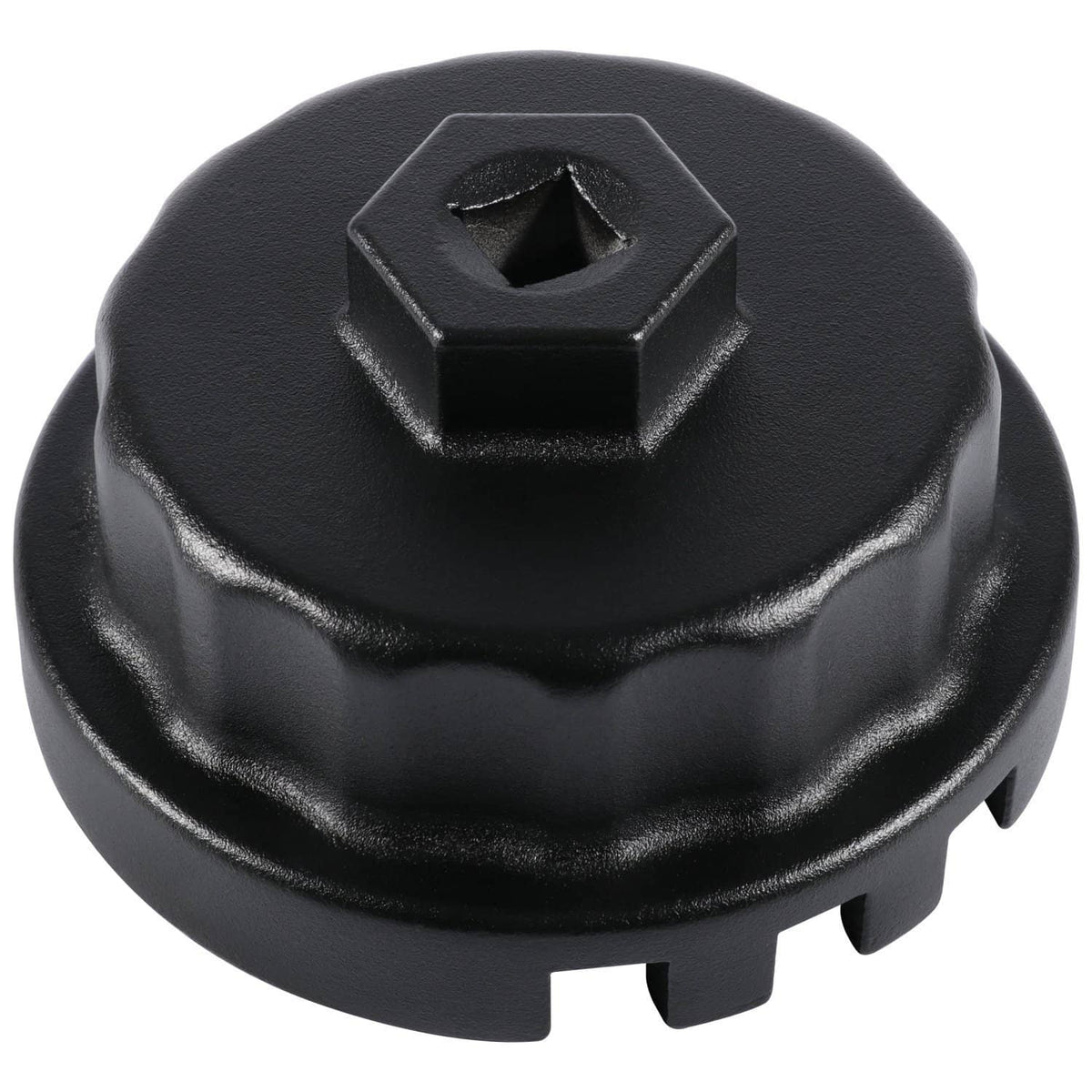 Solid Spare Oil Filter Cap Wrench 64mm 14 Flute for Toyota Lexus Scion 2.5L to 5.7L (Black)