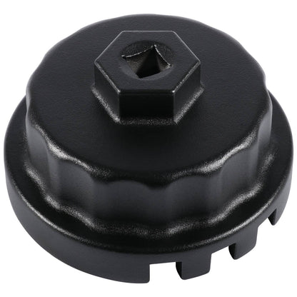 Solid Spare Oil Filter Cap Wrench 64mm 14 Flute for Toyota Lexus Scion 2.5L to 5.7L (Black)