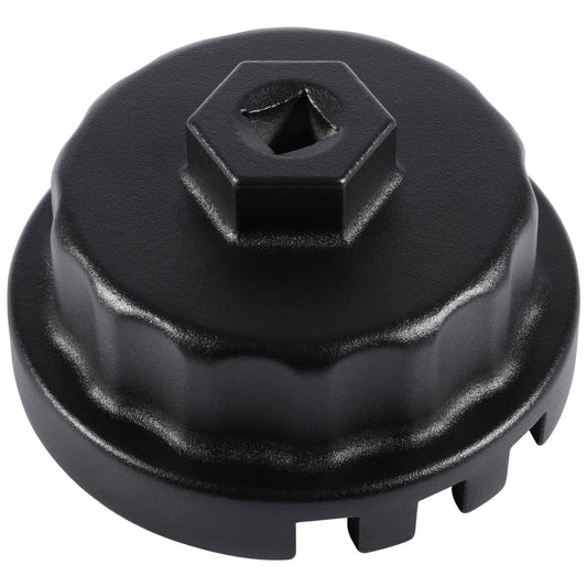 Solid Spare Oil Filter Cap Wrench 64mm 14 Flute for Toyota Lexus Scion 2.5L to 5.7L (Black)