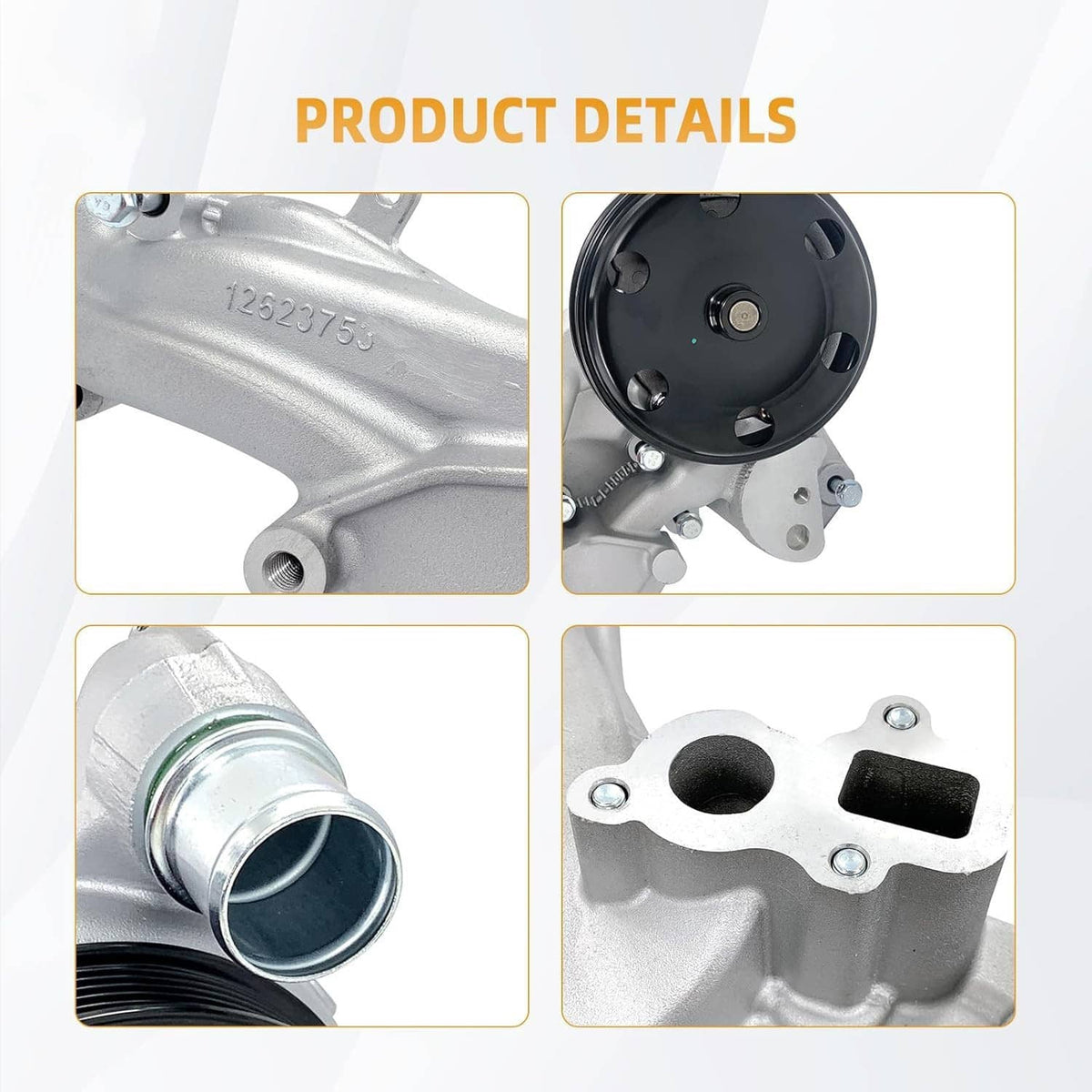 Solidspare Water Pump w/Thermostat for 2014-20 Chevy Silverado 1500 GMC Sierra Cadillac CTS